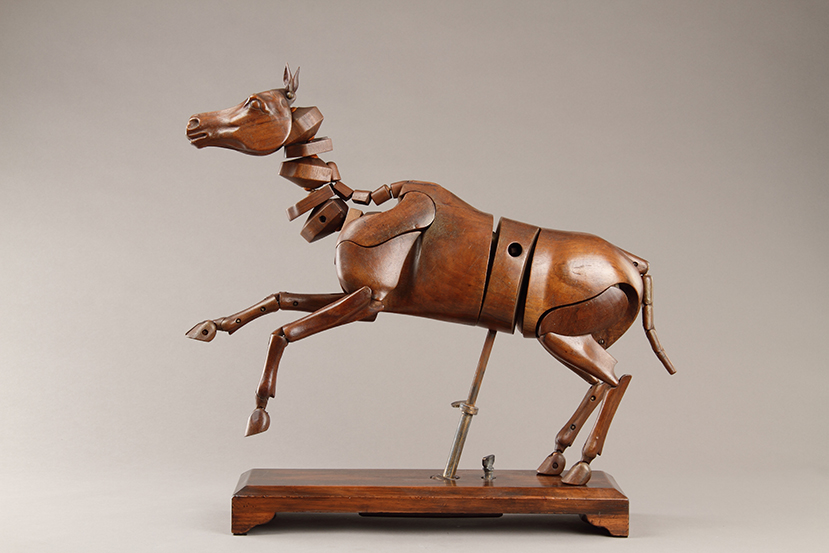 English Carved Walnut Articulated Lay Model of a Horse